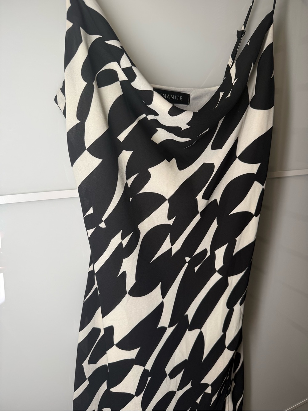 Dynamite Black and Cream Abstract Slip Mini Dress - Picture 3 of 7